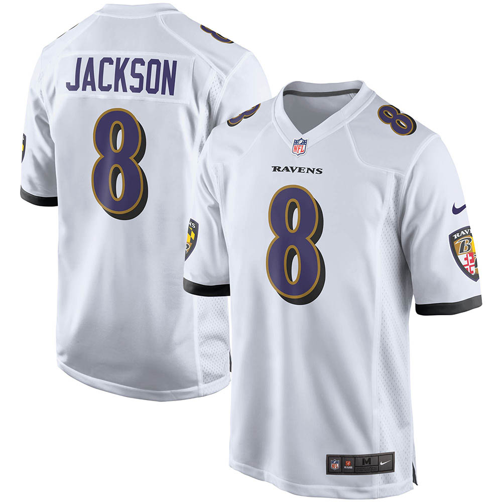 Men's Baltimore Ravens Lamar Jackson Player Game Jersey White